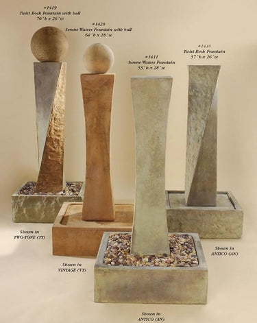 Serene Waters Outdoor Cast Stone Garden Fountain With Ball Fountain Tuscan